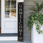 Personalized Welcome Sign for Front Door, Custom Welcome Sign for Porch Outdoor Welcome Home Decorations, 48"x8" PVC Sign (Design 20) by BasicFundamentals