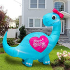 6FT Tall Valentine's Day Inflatables Cute Dinosaur with Sweet Heart, Blow Up Valentine's Day Dino Outdoor Decoration Built-in 4 LED Lights for Wedding Propose Indoor Yard Party Supplies - Image 6