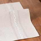 Wracra Cotton Linen Place Mats, Ivory Embroidered Placemats Set of 8 - Image 3