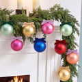 Hollowfly 9 Pcs 3 Inch Colorful Glass Christmas Ornaments with Velvet Bow by Hollowfly