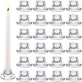 24 PCS Glass Taper Candle Holders Bulk Candlestick Holders Clear Short Tapered Candle Stick Holder Decor Set for Table Centerpiece Wedding Party Advent Christmas Home Decorations (24, Clear) by Mkhaslri