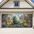 ANNA QUEEN Easter Garage Door Banner 6x13FT, Giant Floral Easter Egg Garden Scene Garage Door Cover, Large Spring Outdoor Decoration Backdrop for Double Garage Doors, Yard, Fence & Easter Party Photos by ANNAQUEEN