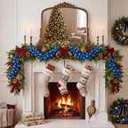 Silipull 5 Pcs 2.3 ft Large Christmas Ball Garland Ornaments, Blue - Image 5