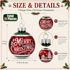 16 Pcs Vintage Glass Christmas Ornament Reflector Decor, 50S - Image 3