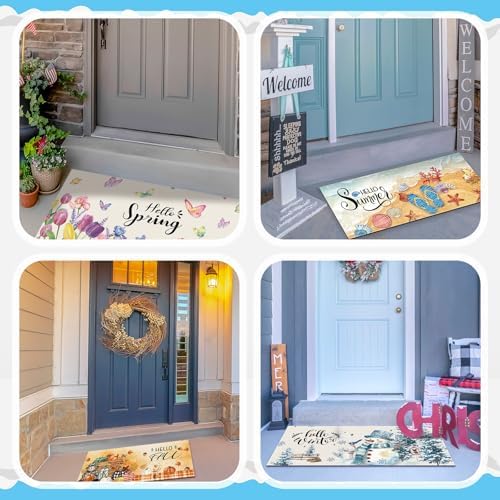 Tinideya 12 Pcs Seasonal Holidays Doormats 10x22 Non Slip,Classic Style - Image 5