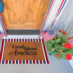 Honoson 2 Pcs 4th of July Doormat, Red White Blue Front Door Mat - Image 6