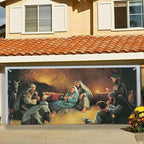 Merry Christmas Holiday Banner Garage Door Cover Murals Nativity Scene Outdoor Large Garage Door Banner Decor,13x6ft Indoor Outdoor Christmas Holiday Backdrop Decor, Decoraciones de Navidad (A) - Image 2