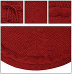 Sattiyrch Christmas Tree Skirt, 36 inches Luxury Cable Knit Knitted Thick Rustic Xmas Holiday Decoration, Burgundy (36in) - Image 5