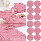 12 Pack Dusty Rose Cheesecloth Table Runner,20x120 in Table Runner by FXKS