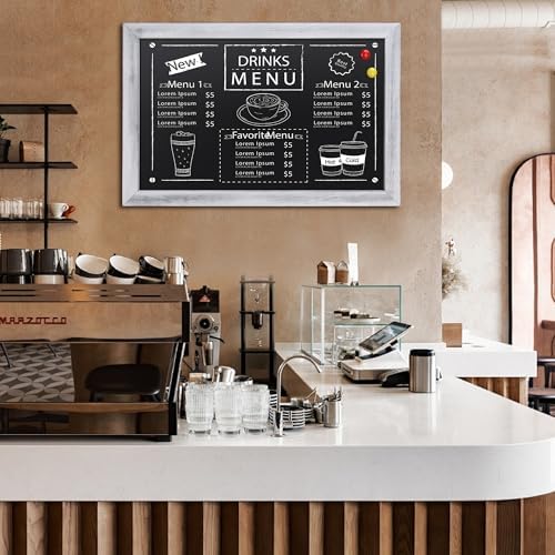 SELEAD Magnetic Chalkboard Words Sign - 20" x 30", White Solid Wood Frame - Image 3