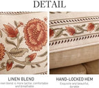ISAENNE Designer French Linen Throw Pillow Cover,Set of 2,20"x12"-Albano C - Image 4
