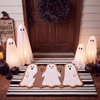 Moucuny 2 Pcs Halloween Ghost Coir Doormat Outdoor, Non-Slip Backing - Image 3
