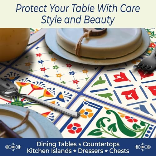 Heat Resistant Table Runner, 53 x 14 Inch - Eclectic Scandinavian Design - Image 3