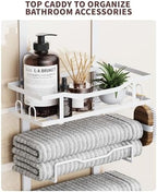 Aetyord Hanging Towel Racks for Bathroom No Drill - Over The Door 6-Tier Bath Towel Storage Organizer for Small Bathrooms - Back Door Large Tiered Towel Holder Hanger for Rolled Towels RV Camper White - Image 7