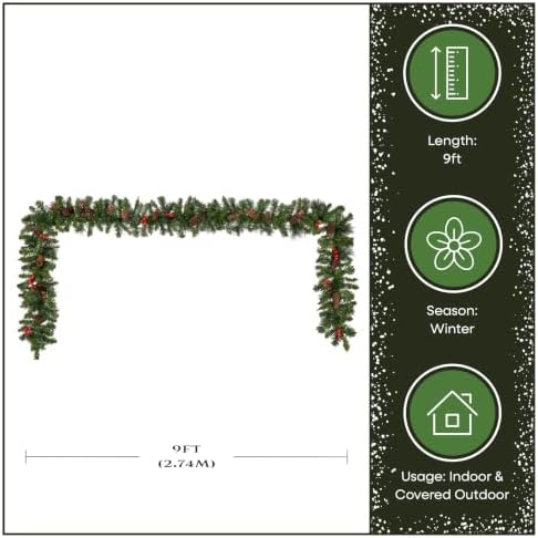 National Tree Company 9ft Pre-Lit Crestwood Spruce Christmas Garland - Image 4