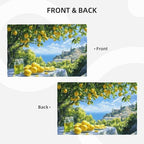 Seaside Lemon Placemats Set of 6 Table Mats Place Mats Decor Imitation Linen Heat Resistant Tablecloth for Dining Decorations Kitchen Party Restaurants 12''x18'' - Image 2