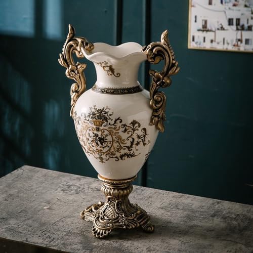 Tall Table Modern Vase,Large Ceramic Flower Vases for Shelf Home Decor,Creative Classic Pink Vase 16.5 inch,Sophisticated Vessel for Decorative Branches and Dried Flower. (Art Pattern) - Image 4