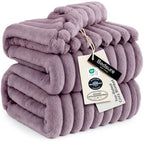 Bedsure Soft Queen Size Blanket for Bed Light Purple 90"x90" by BEDSURE