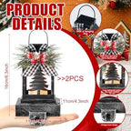 Therwen 2 Pcs Christmas Stocking Holders Lantern, LED, Xmas Tree, Black - Image 2