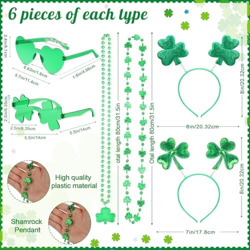 Crowye 36 Pcs St. Patricks Day Party Favors Bulk Sets, Clover - Image 2