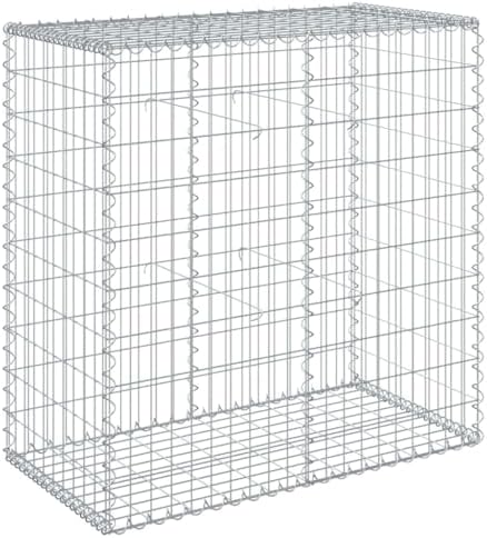 vidaXL Gabion Basket with Cover 39.4"x19.7"x39.4" Galvanized Iron - Image 7