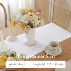 100% Pure French Linen Table Runner (White,14x132 Inch) - Image 5