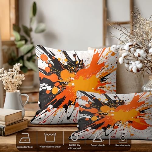 Batmerry Splashes Vibrant Pillowcases, Abstract Splash Art Decorative Bed Pillow Cover with Hidden Zipper Soft Blended for Hair and Skin 20X26 in - Image 2