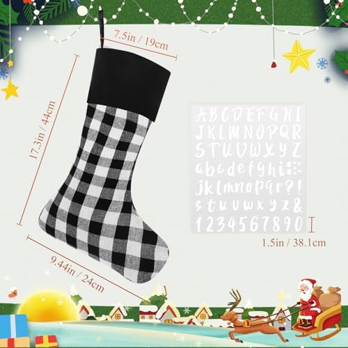 Tatuo 12 Pack Christmas Burlap Stockings Hanging,Classic Color - Image 3