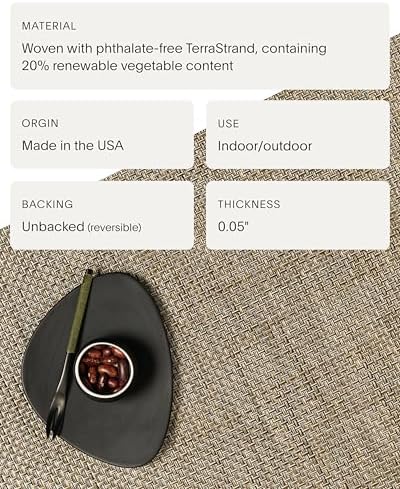 Chilewich Basketweave Placemats, Woven Round Placemats Set of 4 - Image 4