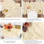 16 Pack Ivory Table Runner 10FT Cheesecloth Table Runner Boho Gauze Table Runners Long Rustic Sheer Fabric Cream Table Runners for Wedding Party Bridal Shower Farmhouse & Home Decor - Image 4