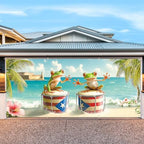 6 * 13ft Vibrant Puerto Rico Garage Door Banner, Tropical Island Scenery Decoration Flag, Vintage Castle Photo Prop Background, National Pride Garage Door Cover for Outdoor Party Festive Scene Decor - Image 4