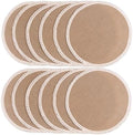 FunWheat 15 Inch Round Jute Placemats Set of 12, Braided Burlap Table Mats for Dining Table, Heat Resistant Farmhouse Woven Placemats for Fall Farmhouse Decor (Short Tassels) by FunWheat