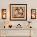 Wall Candle Holder Set of 2 with RealMirror, Distressed Brown - Image 3