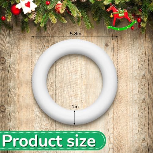 Juexica 36 Pcs 5.8 in Foam Wreath Forms Ring for Crafts DIY Projects - Image 2