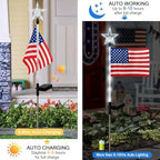 4th of July Decorations Outdoor,3 Pack Solar American Flag lights Stakes - Image 3