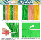 ZATAYE 12 Pack Green Brown Yellow Hawaiian Luau Foil Curtain Decorations - Image 4