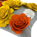 KINGROSE 3D Flower Throw Pillow Cover, Orange Yellow, 12 x 20 Inch - Image 3
