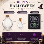 Suclain 30 Pcs Halloween Decoration Indoor, Glass Potion Bottles Set - Image 3