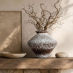 Wabi Sabi Rusty Vintage Vase, 11.4" Tall Wabi Sabi Decor Rustic Farmhouse Pottery Vase for Centerpiece, Textured Pottery Flower Vases for Home Decorative, Table, Living Room (Rusty White, Large) - Image 7