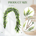 Yinder 4 Pack 6ft Boston Fern Garland, Artificial Hanging Greenery Vines - Image 2