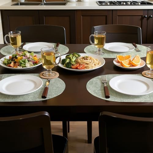 homing Heat Resistant Oval Placemats Set of 8, Grass Green - Image 2