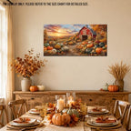 WAXWHELK Farmhouse Fall Canvas Wall Art, Rustic Autumn Pumpkin Barn Painting Pictures Thanksgiving Artwork for Living Room Bedroom Home Decor (24"x47") - Image 4