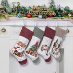 LUBOT New Christmas Stockings Set of 4 Pack 20" Large Rustic Traditional Holiday Fireplace Hanging Decorations Classic Plush Mantel Décor Xmas Soft Stocking Thick for Family - Image 6
