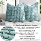 Velvet Teal Throw Pillow Covers 18x18 Set of 2 Cushion Case - Image 4