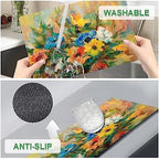 Spring Floral Placemats Set of 4 - Faux Leather Heat Resistant Placemats for Dinner Table, Non-Slip Waterproof Oil-Proof Washable Reusable Placemat for Indoor Outdoor Kitchen, 15.75In*11.81In - Image 6