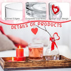 Skylety 2 Pcs Heart Icons Juice Glasses Love Drinking Cups 13.5 oz Old Fashioned Whiskey Cocktail Coffee Mugs for Mother's Day Party Gift Decor - Image 3
