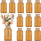 12 Pack Mason Jar Vases for Centerpieces, Amber Glass Flower Vase by LEYIQU