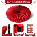 Honeycomb Christmas Tree Collar Red Foldable Paper Base Cover Decoration - Image 2