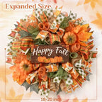 Fall Decor, Fall Wreaths for Front Door, 20" Wreath Mesh Bow with Wood Sign - Image 2