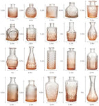 Glass Bud Vase Set of 30 - Small Vases for Flowers in Bulk - Assorted Vintage Crystal Vases for Flowers, Table Centerpieces (Amber, 30 Pcs) - Image 7